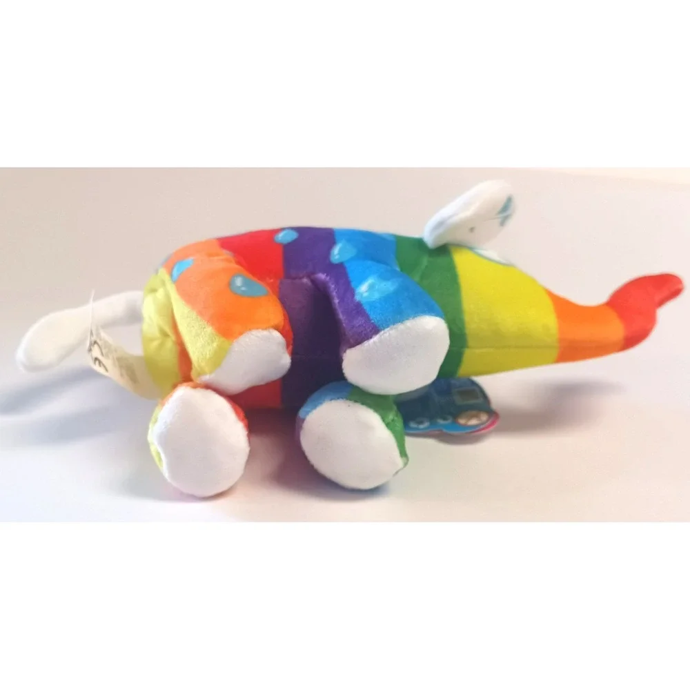 NOB Pop Art Soft STORMY Rainbow White Mini Elephant Bean Filled Mystery Plush